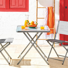 Mesa Aço 72x70x70cm Cinza Emys Naterial