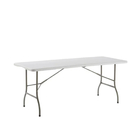 Mesa Aço e Resina180x73,5cm Branco Dobrável