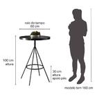 Mesa Aço Redonda Barcelona Preto