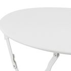 Mesa Dobrável Aço Redonda Flora Origami 71x60x60cm Bege Naterial