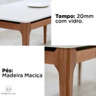 Mesa Addar 1.8 C/ Vidro Off-white Fosco/natural - Província K