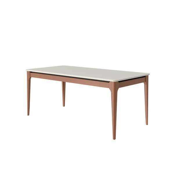 Mesa Addar 1.8 C/ Vidro Off-white Fosco/natural - Província K