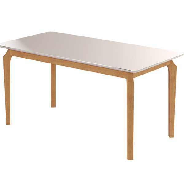 Mesa Alegra Candian 160 X 80 Com Vidro - Jcm Movelaria Cinamo