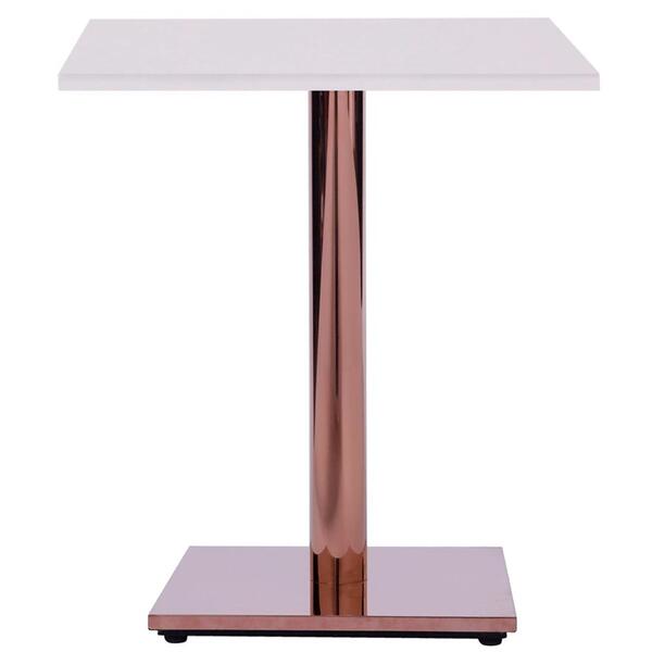 Mesa Alpha Bronze 77,50 Cm (altura) Com Tampo Em Mdp Quadrado