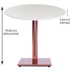 Mesa Alpha Bronze 77,50 Cm (altura) Com Tampo Em Mdp Redonda