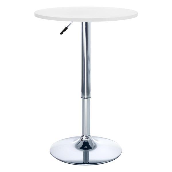 Mesa Alta Bar Bistro Apollo Redonda 60 Cm Tampo Madeira Ajust