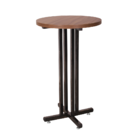 Mesa Alta Bar Tampo Em Madeira PP Base Em Aço Redonda
