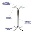 Mesa Alta Bistrô Para Evento  Feira Ou Cozinha Pé X Cromada C