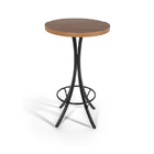 Mesa Alta De Bar Redonda 60cm Tampo Em Mdf E Base Metal Preto