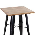 Mesa Alta Iron Tolix Com Tampo De Madeira Rústica Clara - Bar