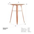 Mesa Alta Iron Tolix Com Tampo De Madeira Rústica Clara - Bar