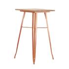 Mesa Alta Iron Tolix Com Tampo De Madeira Rústica Clara - Bar