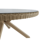 Mesa Alumínio e Fibra Sintética 160x160x71cm Marrom Medena Naterial