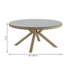 Mesa Alumínio e Fibra Sintética 160x160x71cm Marrom Medena Naterial