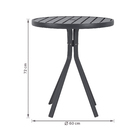 Mesa Alumínio 60x72cm Chumbo Porto Rico Portinaty