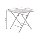 Mesa Alumínio 71x71x74cm Cinza Granito Xara Naterial