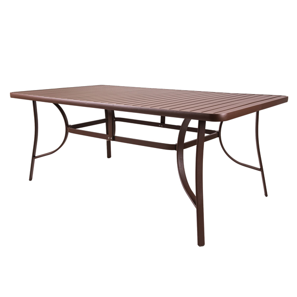 Mesa Alumínio 72x90x180cm Marrom Cannes Portinaty
