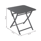 Mesa Alumínio 75x75x75cm Cinza Idaho Naterial