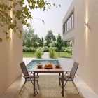 Mesa Alumínio Quadrada Oris 74x89x89cm Bege e Cinza Naterial