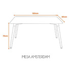 Mesa Amsterdam 120x80 - Branco