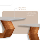 Mesa Ane 180 Tampo Laqueado Com Vidro Com 6 Cadeiras Munique