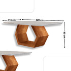 Mesa Ane 180 Tampo Laqueado Com Vidro Com 6 Cadeiras Munique