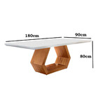 Mesa Ane 180cm Madeira E Vidro Mobillare