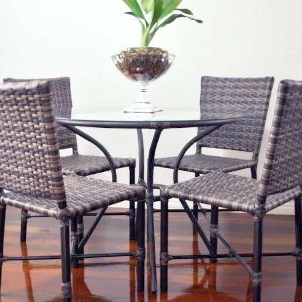 Mesa Angélica Para Cozinha E Área Gourmet + 4 Cadeiras Fibra