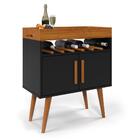 Mesa Aparador Café Drink Com Portas Preto/caramelo Pés Em Mad