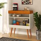 Mesa Aparador Café Drink Off White/caramelo Pés Em Madeira Pi