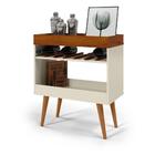 Mesa Aparador Café Drink Off White/caramelo Pés Em Madeira Pi