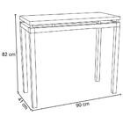 Mesa Aparador Malva Preto Tampo Vidro De 91 X41 Cm Artefamol