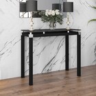 Mesa Aparador Malva Preto Tampo Vidro De 91 X41 Cm Artefamol