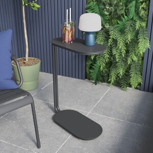 Foto de Mesa de Apoio Jardim Oval Aço 64x49x22cm Café II Naterial