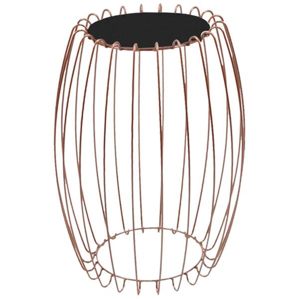 Mesa Apoio Lateral 43 Cm Tampo Vidro Preto Base Metal Nacc