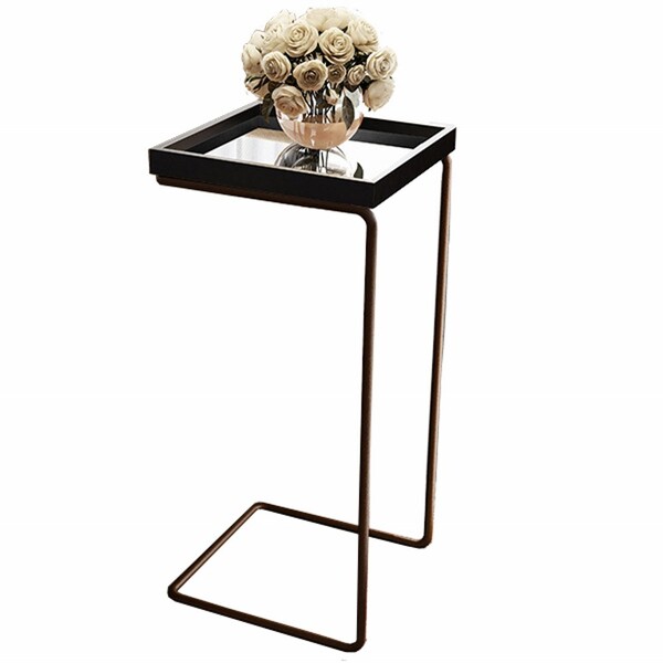 Mesa Apoio Lateral  Para Sofá Espelhada Pé Café Larflex Laca