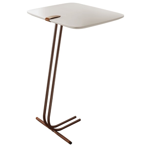 Mesa Apoio Lateral  Para Sofá Lisboa Pé Café Larflex Laca Off