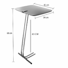 Mesa Apoio Lateral  Para Sofá Lisboa Pé Cromado Larflex Laca