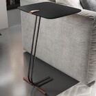 Mesa Apoio Lateral  Para Sofá Lisboa Pé Preto Larflex Laca Pr