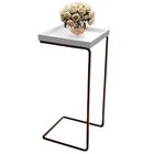 Mesa Apoio Lateral  Para Sofá Pé Café Larflex Branco