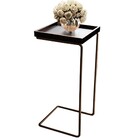 Mesa Apoio Lateral  Para Sofá Pé Café Larflex Laca Preto