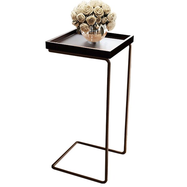 Mesa Apoio Lateral  Para Sofá Pé Café Larflex Laca Preto