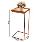 Mesa Apoio Lateral  Para Sofá Pé Cobreado Larflex Castanho