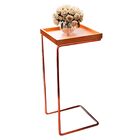 Mesa Apoio Lateral  Para Sofá Pé Cobreado Larflex Castanho