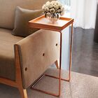 Mesa Apoio Lateral  Para Sofá Pé Cobreado Larflex Castanho