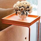 Mesa Apoio Lateral  Para Sofá Pé Cobreado Larflex Castanho