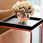 Mesa Apoio Lateral  Para Sofá Pé Cobreado Larflex Laca Preto