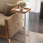 Mesa Apoio Lateral Espelhada Para Sofá Pé Cromado Larflex Cas