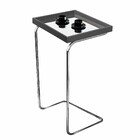 Mesa Apoio Lateral Espelhada Para Sofá Pé Cromado Larflex Lac