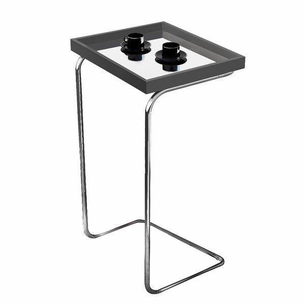 Mesa Apoio Lateral Espelhada Para Sofá Pé Cromado Larflex Lac